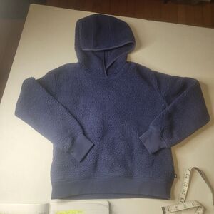 Athleta Girl Hoodie Teddy Blue Sweater Size Medium 8-10